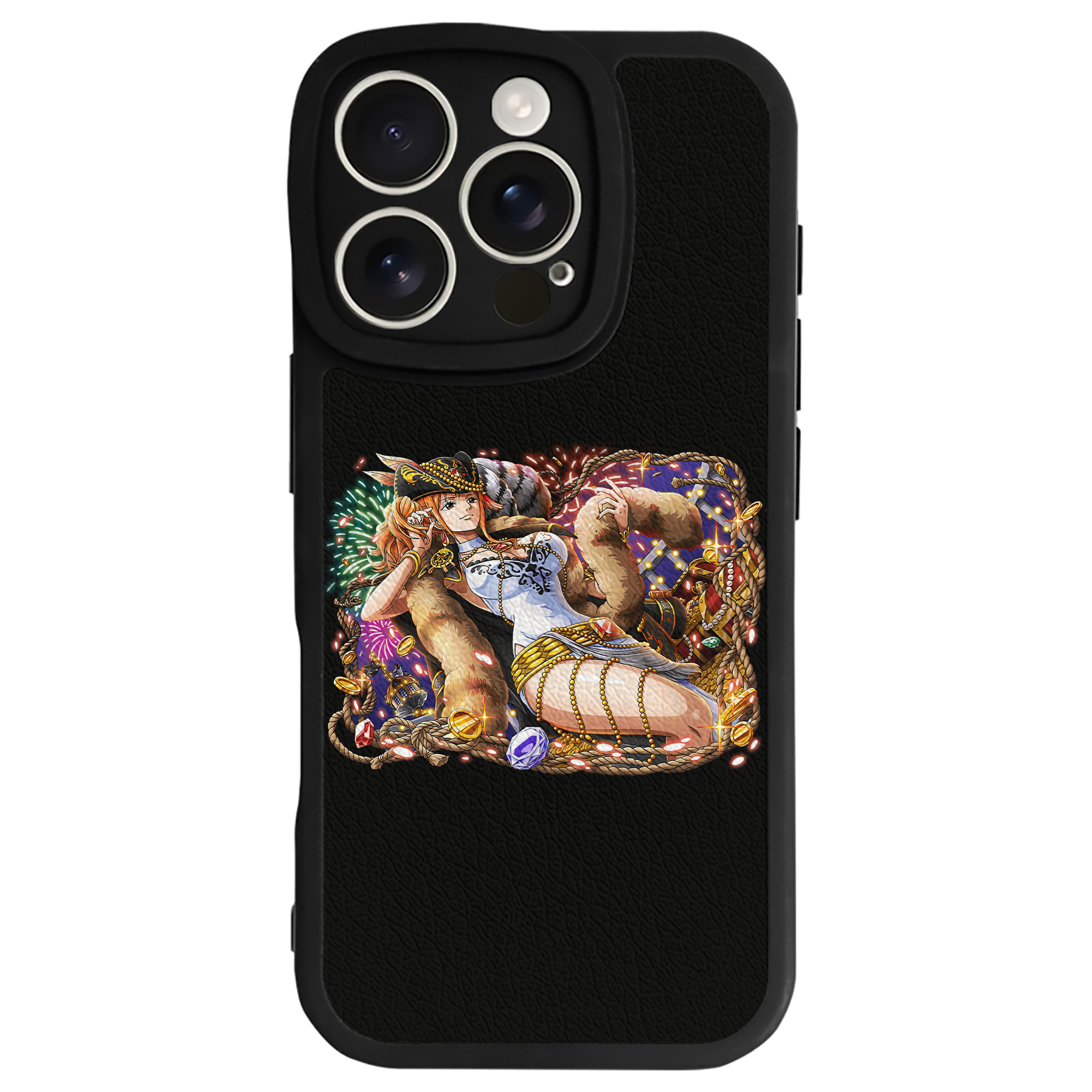 （画像用） ワンピース ナミ ONE PIECE Nami 【iPhone 16シリーズ対応】シリコンスマホケース（レザー調） 材質：シリコン